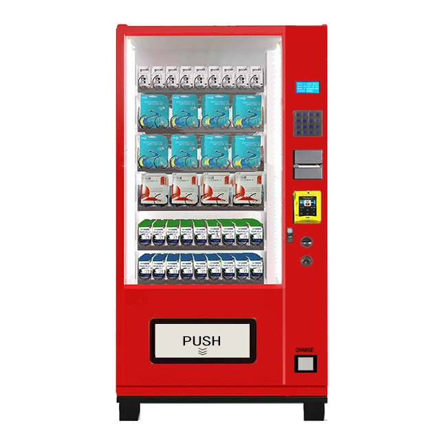 Support Coin Bill Credit Card Payment Combo Snack and Drink Vending Machines with Refrigetor